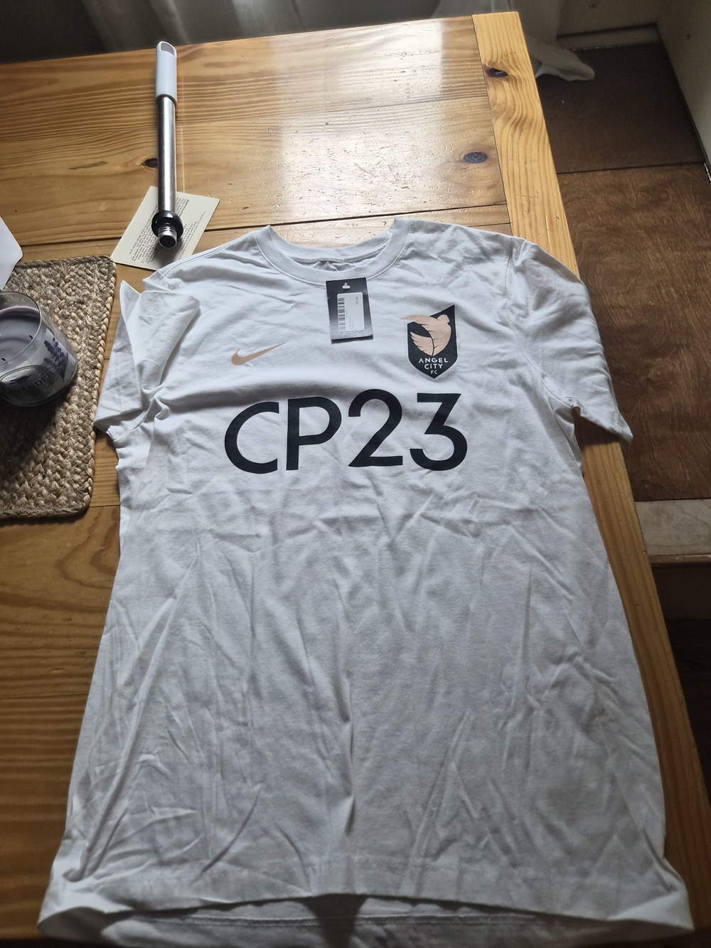 Kids CP23 White Graphic Tee by Nike